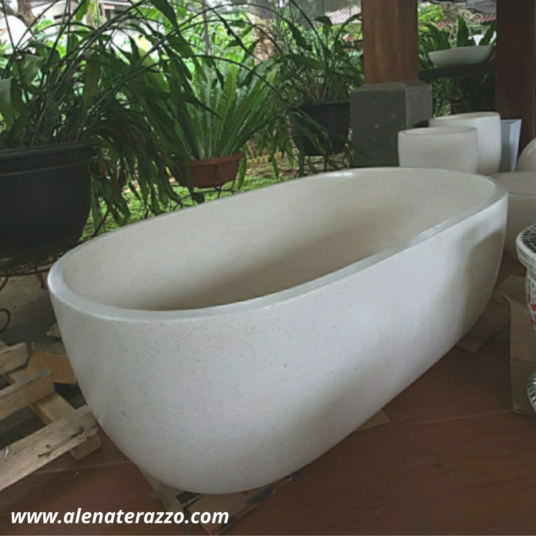 bathtub terazzo handmade panjang 2
