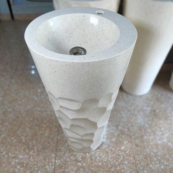 Wastafel Terrazzo Tipe Pedestal Setengah Sarang Madu - Image 2