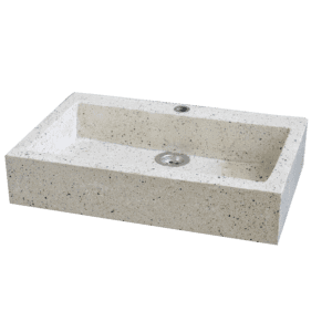 Wastafel Terrazzo Tipe Meja Kotak (Batu Hitam)