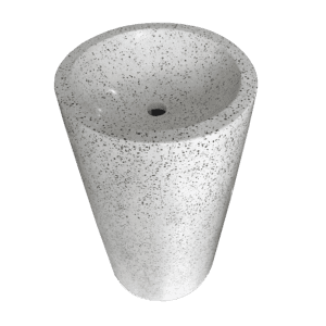 Wastafel Terrazzo Tipe Pedestal Silinder (Batu Hitam)