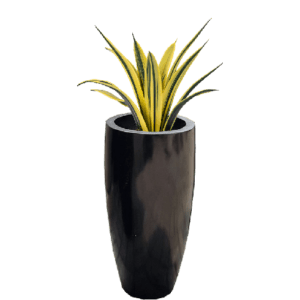 Pot Terrazzo Tipe Vas Bulat Hitam