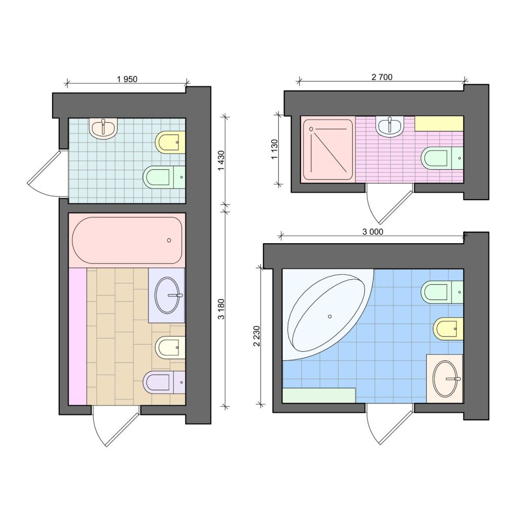 denah ukuran kamar mandi dengan bathtub