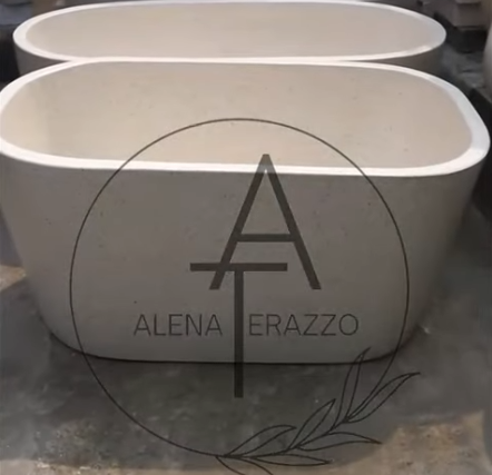 Bathtub Terazzo tipe Jepang estetik modern