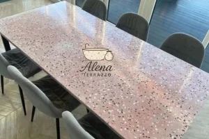 Meja teraso custom untuk ruang makan modern